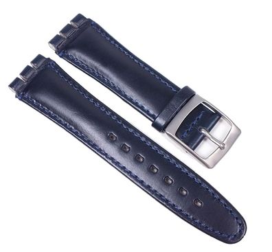 Minott Uhrenarmband Leder dunkelblau passend zu Swatch 19mm 23291S