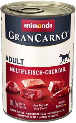 animonda ¦ GranCarno Adult - Multifleisch-Cocktail - 6 x 400g ¦ nasses Hundefutter...