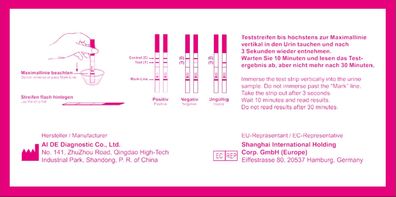 100 x AIDE Ovulationstest Streifen 10 miu/ ml LH Schnelltest
