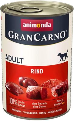 animonda ¦ GranCarno Adult - Rind pur - 6 x 400g ¦ nasses Hundefutter in Dosen