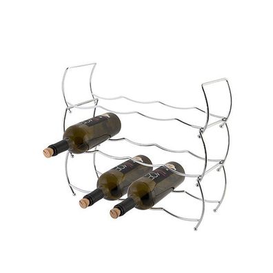 Weinregal 3 tlg verchromt für 12 Flaschen Weinflaschenhalter 43 x 42 x 15 cm