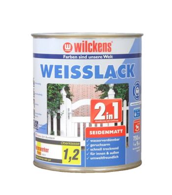 Wilckens 750ml Fenster- und Türenlack 2in1 seidenmatt weiss Innen Außen