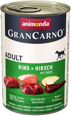 animonda ¦ GranCarno Adult - Rind + Hirsch mit Apfel - 6 x 400g ¦ nasses Hundefut...