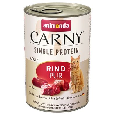 animonda ¦ CARNY Adult - Single Protein Rind pur - 6 x 400g ¦ nasses Katzenfutter ...
