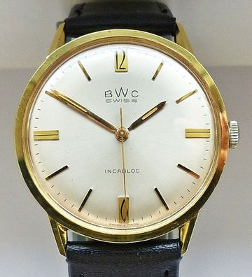 Schöne BWC SWISS Slimline Classic 17Jewels Herren Vintage Armbanduhr 70er Jahre