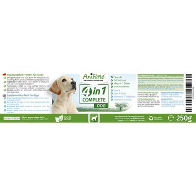 AniForte® 4in1 Dog Complete - Rundumversorgung Hunde 250g Immunsystem Gelenke