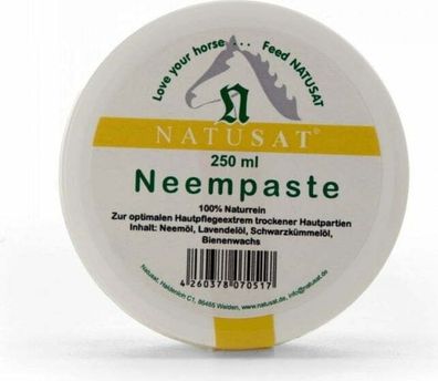 250ml Natusat Neempaste Niem-Salbe Hautpflege, Fliegenschutz mit Niemöl
