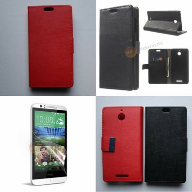 Schutzhülle Geldbörse PU Leder Tasche für HTC Desire 510 mit Displayfolie