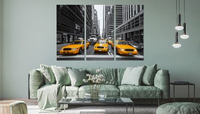 Leinwand Bilder SET 3-Teilig NEW YORK Taxi 3D-Dekor Wandbilder xxl 2174