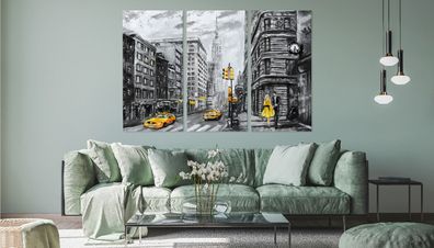 Leinwand Bilder SET 3-Teilig auf der Canvas Street in NYC 3D Wandbilder xxl 2179