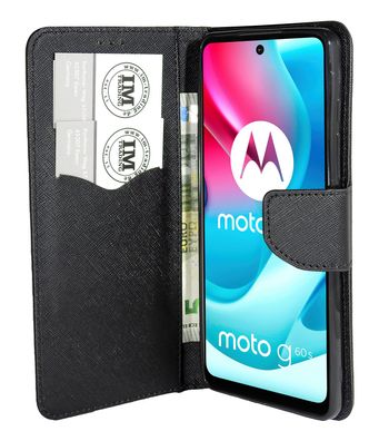 Buch Tasche "Fancy" kompatibel mit Motorola MOTO G60S Handy Hülle Etui Brieftasche...