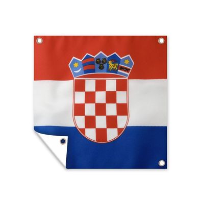 Gartenposter - Foto der kroatischen Flagge - 100x100 cm - Gartendeko