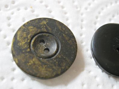 1Kunststoffknopf Knöpfe schwarz gold 15x3mm 2 Loch Nr. 4013