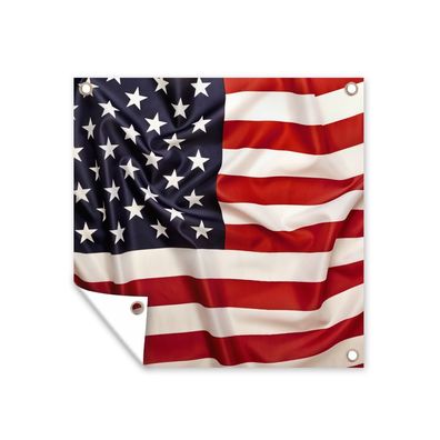 Gartenposter - Nahaufnahme der amerikanischen Flagge - 50x50 cm - Gartendeko