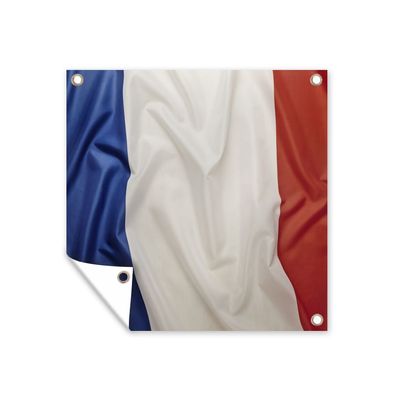 Gartenposter - Nahaufnahme der Flagge von Frankreich - 100x100 cm - Gartendeko