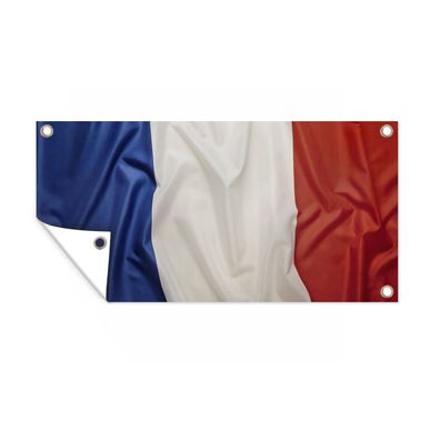 Gartenposter - Nahaufnahme der Flagge von Frankreich - 60x30 cm - Gartendeko