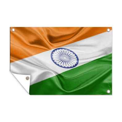 Gartenposter - Nahaufnahme der Flagge von Indien - 120x80 cm - Gartendeko
