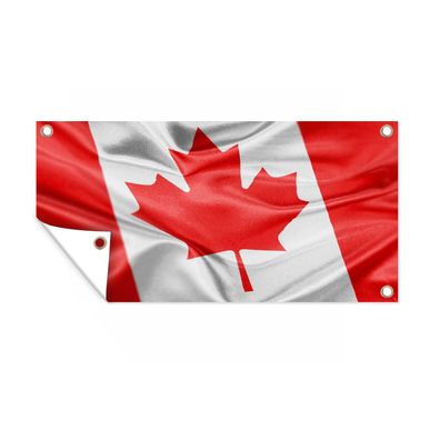 Gartenposter - Nahaufnahme der Flagge von Kanada - 160x80 cm - Gartendeko