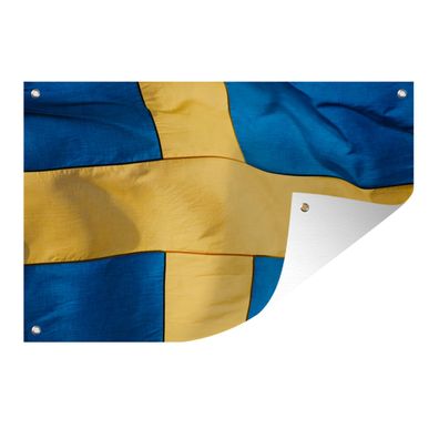Gartenposter - Nahaufnahme der Flagge von Schweden - 120x80 cm - Gartendeko