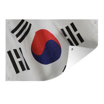 Gartenposter - Nahaufnahme der Flagge von Südkorea - 120x80 cm - Gartendeko