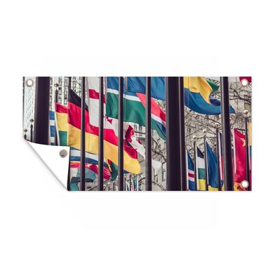 Gartenposter - Nationale Flaggen der verschiedenen Länder - 160x80 cm - Gartendeko