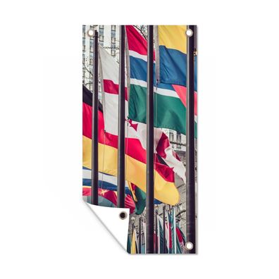Gartenposter - Nationale Flaggen der verschiedenen Länder - 40x80 cm - Gartendeko