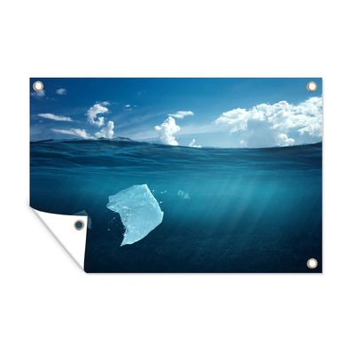 Gartenposter - Ozean - Plastik - Blau - 120x80 cm - Gartendeko