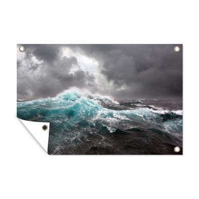 Gartenposter - Ozean - Sturm - Welle - 120x80 cm - Gartendeko