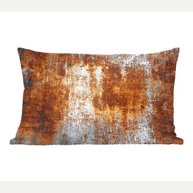 ZierKissen - SofaKissen - DekoKissen - 50x30 cm - Eisen - Rost - Silber