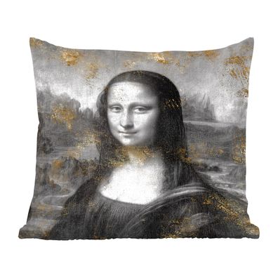 Zierkissen - Sofakissen - Dekokissen - 60x60 cm - Mona Lisa - Leonardo da Vinci - Kun