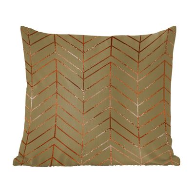Zierkissen - Sofakissen - Dekokissen - 45x45 cm - Muster - Luxus - Bronze - Grün