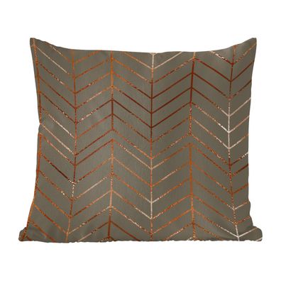 Zierkissen - Sofakissen - Dekokissen - 45x45 cm - Muster - Luxus - Grün - Bronze