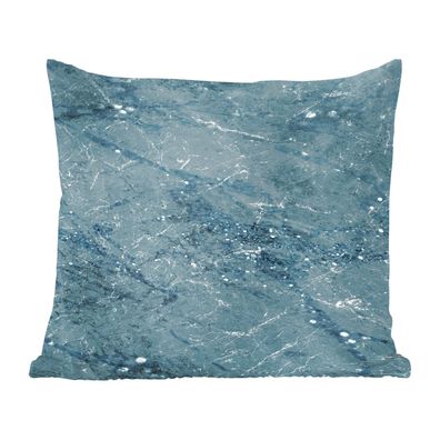 Zierkissen - Sofakissen - Dekokissen - 45x45 cm - Marmor - Blau - Muster