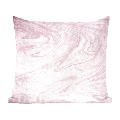 Zierkissen - Sofakissen - Dekokissen - 50x50 cm - Marmor - Rosa - Muster