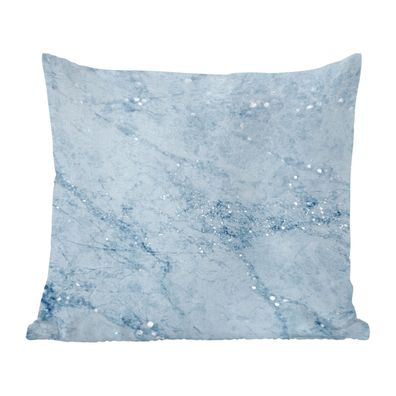Zierkissen - Sofakissen - Dekokissen - 50x50 cm - Marmor - Muster - Blau