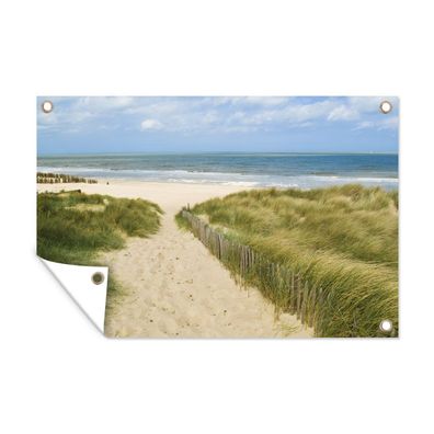 Gartenposter - Strand - Meer - Düne - Belgien - 180x120 cm - Gartendeko