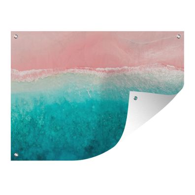 Gartenposter - Strand - Meer - Rosa - 120x90 cm - Gartendeko