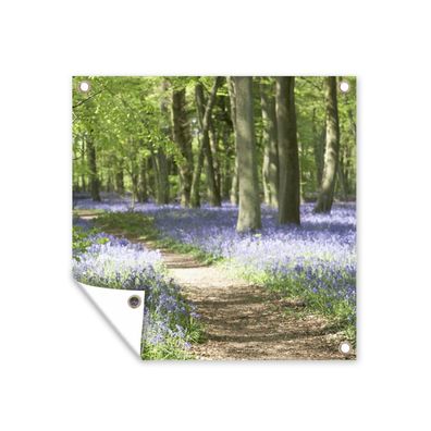 Gartenposter - Wald - Pfad - Wildblumen - 100x100 cm - Gartendeko