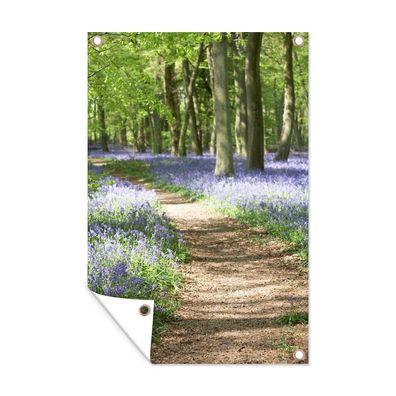 Gartenposter - Wald - Pfad - Wildblumen - 120x180 cm - Gartendeko