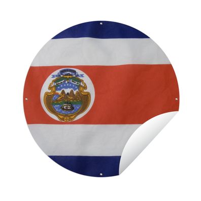 Gartenposter Rund - Foto der Flagge von Costa Rica - Ø 120 cm - Gartendeko