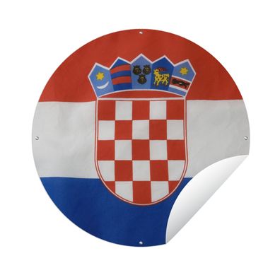 Gartenposter Rund - Foto der kroatischen Flagge - Ø 120 cm - Gartendeko