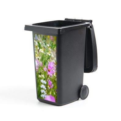 Mülltonnenaufkleber - Blumen - Farben - Wild - 44x98 cm