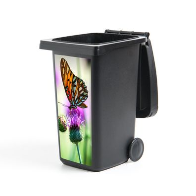 Mülltonnenaufkleber - Schmetterling - Blumen - Insekten - 38x80 cm