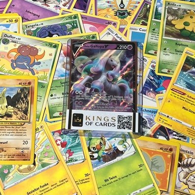 Pokemon Kartenpaket mit 50 Karten und einer V Karte - Deutsche Version