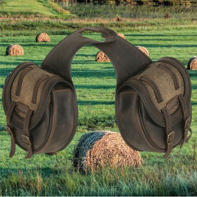 Comancheros Horn-Packtasche, hochwertige Leder Satteltasche für das Sattelhorn