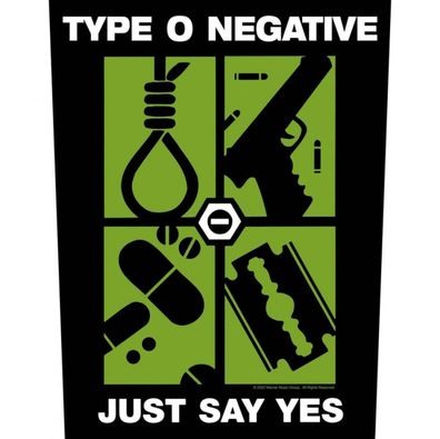 Type O Negative Just Say Yes Rückenaufnäher Backpatch 100% offizielles Merch