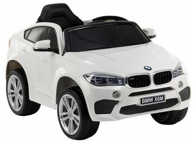 BMW X6M SUV KINDER AUTO Kinderfahrzeug 2x45W Ledersitz Gummireifen Weiß
