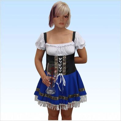 Dirndl schwarz / blau Gr. 36 - 42 Sexy Kleid Tracht Trachtenkleid Oktoberfest