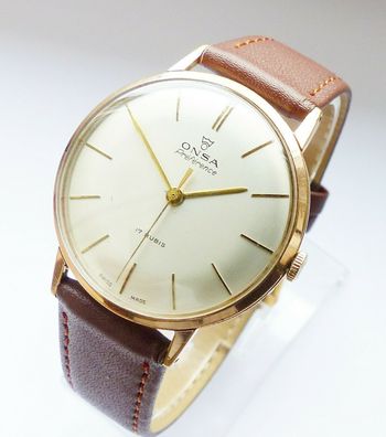 Schöne ONSA Swiss Preference 17Jewels Herren Vintage Armbanduhr Top Zustand 60er