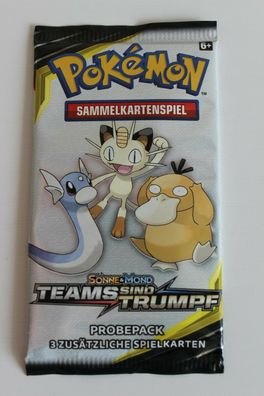 Pokemon Sonne & Mond Teams sind Trumpf Probepack Booster 3x Karten Rarität NEU!